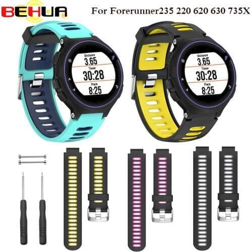 Wrist strap For Garmin Forerunner 235 220 620 630 735 735XT Smartwatch Soft Silicone Watch Band Bracelet Replacement Wristband