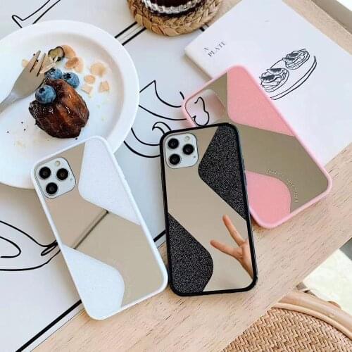 Luxury S-View Mirror Glitter Acrylic Case for iPhone 12 Mini/11ProMax XR XS Max Capa for iPhone 8 7 6S Plus Makeup Soft Cover