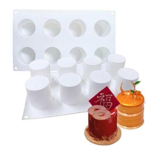 8 Holes Round Quare Cube Silicone Cake Decorating Mold For Baking Mould Dessert Mousse Pastry Pan Bakewar Bakvormen Tools