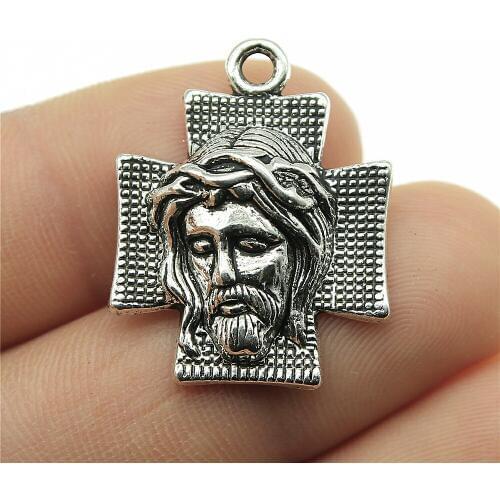 WYSIWYG 10pcs 28x22mm Cross Pendant For Jewelry Making Jesus Cross Charms Religious Cross Pendant