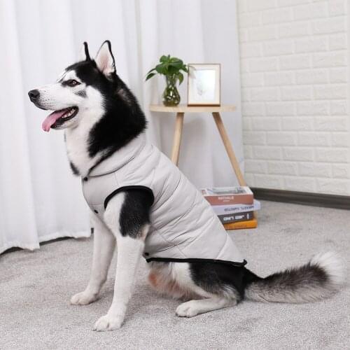 Pet Winter Dog Clothes Cotton Padded Jacket Vest For Small Large Dog 7 Size 4 Color Puppy Waterproof Coat Outfit With Leash Hole