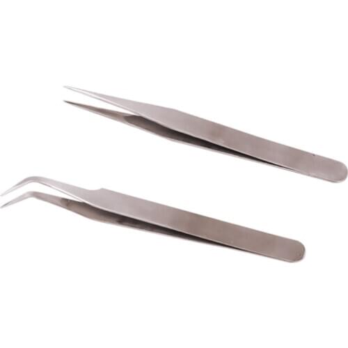 1 pcs Nail Art Tools Nail Tweezer False Eyelash Tweezer Acrylic Gel Nail Art Rhinestones Paillette Nipper bent Picking Tool