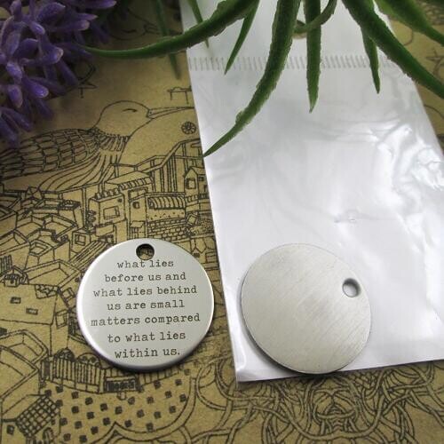 20pcs--"what lies before us and what lies behind.."stainless steel charms 5 styles for choosing DIY Charms for necklace bracelet