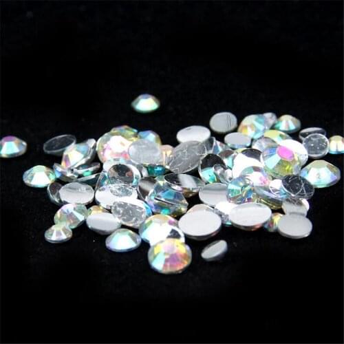 2MM 3MM 4MM 5MM 6MM Bling Clear AB Color Non HotFix Resin Rhinestones Flatback Resin Stones no Glue for Arts Decoration