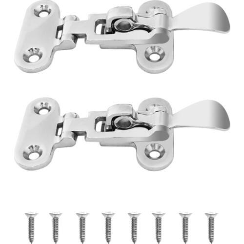 2 Pieces Kayaking Stainless Steel Marine Boat Hatch Anti-Rattle Latch Fastener Clamp for Kayak Canoe Fishing Inflatable Boat