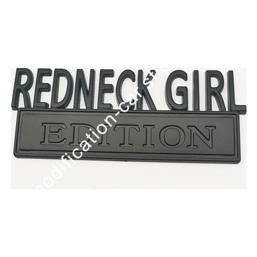 2pcs small REDNECK EDITION matte color Badges emblem car sticker red neck edition girl