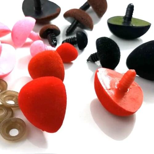 200PCS Plastic Triangle Velvet Noses Buttons Eyes DIY Buttons for Bear Toy DIY Safety Dog Nose Accessories for Doll Toy