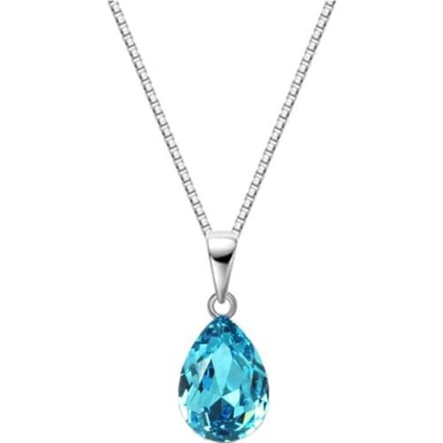 2021 Trendy New Pear Crystal Stone Pendants Necklace For Fashion Women Mothers Birthday Day Hiqh Quality Jewelry