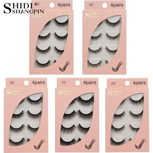 3D mink lashes 100% Cruelty free Lashes false eyelashes natural handmade 4 pairs Beauty Essentials false eyelash makeup cilios