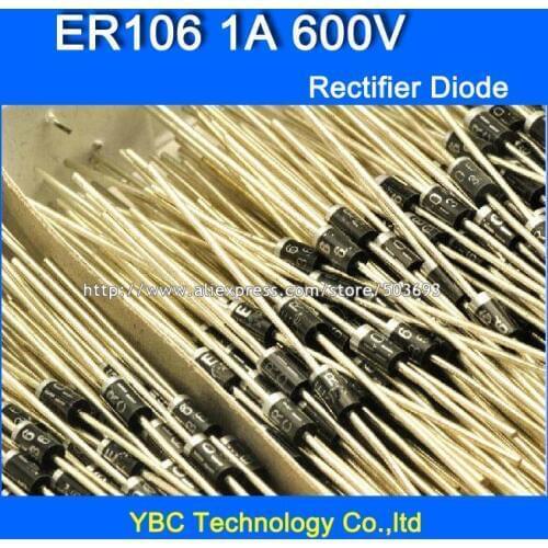 500pcs/lot ER106 1A/600 Fast Recovery Rectifier Diode