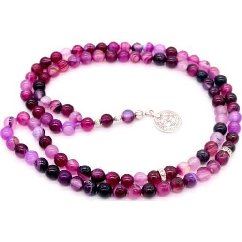 99Tasbih natural stone purple Muslim bracelet worship supplies pilgrimage jewelry necklace woman / man gift
