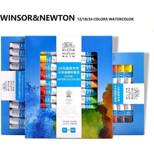 WINSOR&NEWTON 12/18/24 colors 10ml Watercolor Paint Art Drawing Supplies