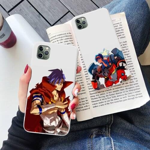 Tengen Toppa Gurren Lagann Phone Case Candy Color for iPhone 6 6S 7 8 11 12 XS X SE 2020 XR mini pro Plus MAX soft TPU coque