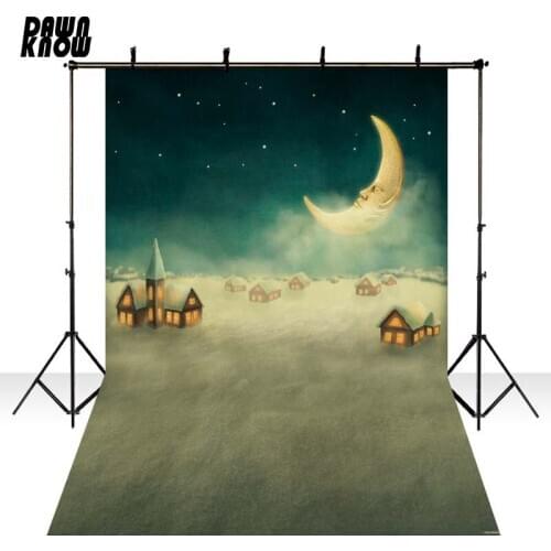 DAWNKNOW Cartoon Castle Moon Photography Background Night Newborn Baby Photo Shoot Backdrop Photocall Photo Studio GY096
