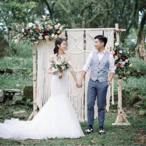 Silk artificial flower row runner decor party wedding backdrop arch stand road lead rose peony hydrangea with green leaf row