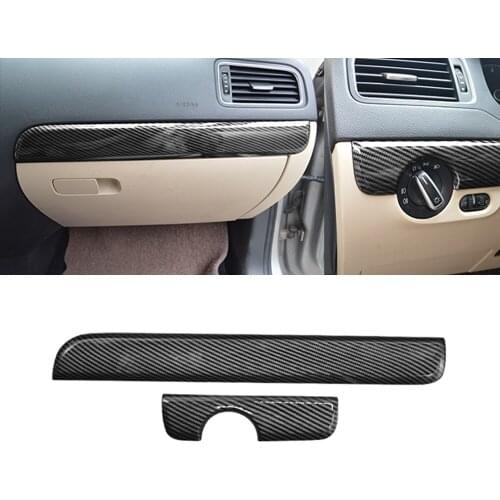 For Volkswagen JETTA 2012- 2018 Control horizontal strip carbon fiber decorative paste copilot peachwood trim car modification p