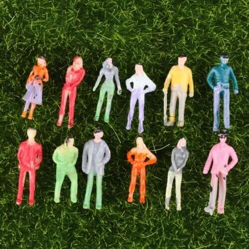 Dophee 100pcs Building Layout Model People Train HO Scale Painted Figure Passenger 1:75 1:100 1:200