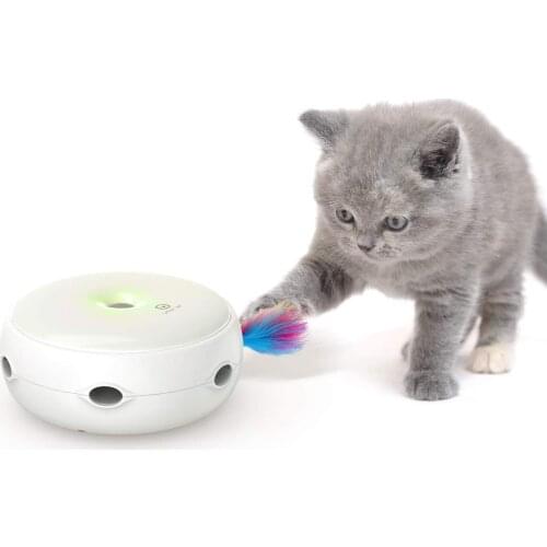 Electric Cat Teaser Stick Feather Toys LED Cat Interactive Toys, Stimulates Cats Senses Play Training Scratching Device