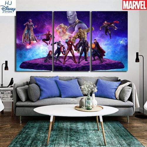 Marvel 3 Piece No Frame The Avengers Printing Canvas Painting Home Decor Thanos HD Poster Wall Picture for Room Decoration Gift