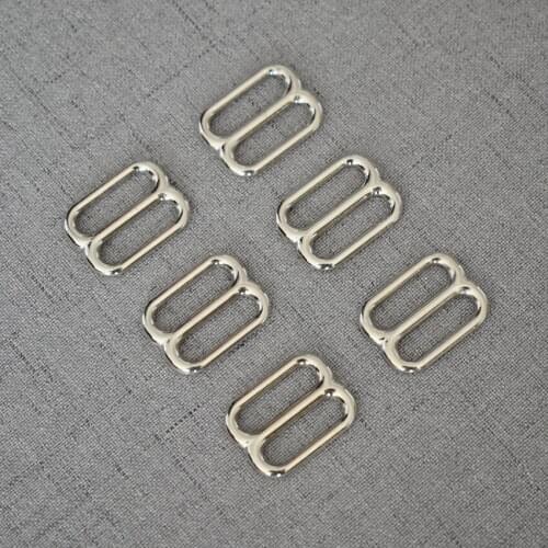 Silver 20mm Metal Accessories DIY Shoulder Leather Bag Strap Belt Web Rectangle Adjust Buckle Slider 20BXK-b