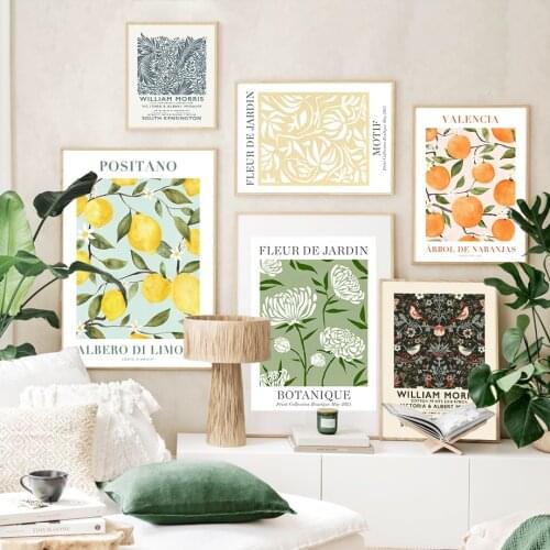 Wall Art Canvas Painting William Morris Fruit Leaves Nordic Posters And Prints Wall Pictures For Living Room Salon Club Decor