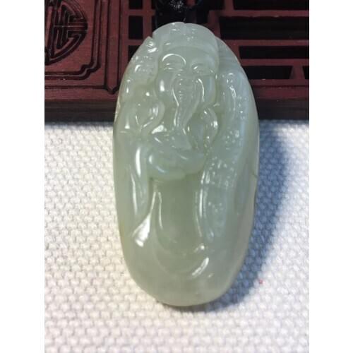 Real hetian green jade handcarved Chinese zodiac dragon jade pendant necklace unique jadeite jade necklace women men jewelry
