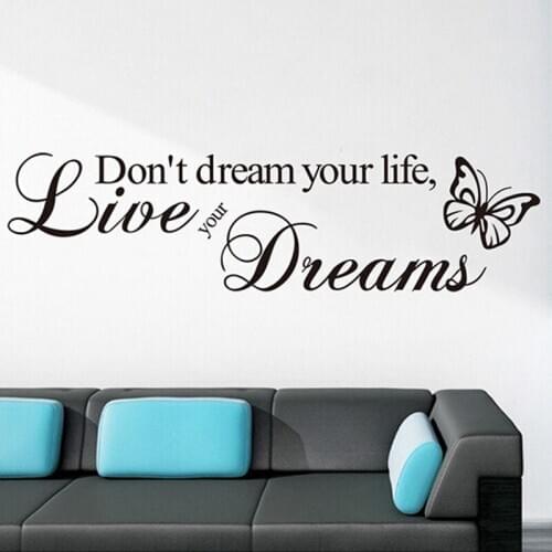 New "Live your Dream" Word Wall Sticker Decal Removable Vinyl DIY Home Office Decor Art Wall Stickers for Bedroom Living Room