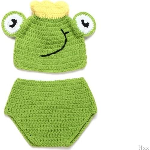 New Newborn Baby Girls Boys Soft Crochet Knit Costume Photo Photography Prop Outfits Baby Cap Hat