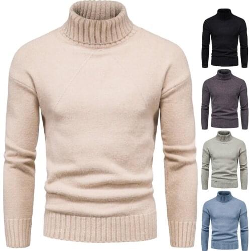 YM065 Autumn Clothing Plus Size Mens Turtleneck Fashion Long-Sleeved Sweater Bottoming Shirt Mens Sweater