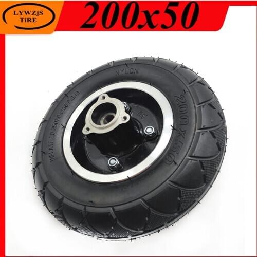 200x50 Pneumatic Wheel Tire 200*50 Inner Outer Tyre with Disc Brake Rim for Electric Scooter Parts