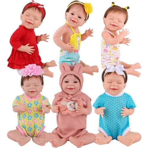 Popular 20-inch dolls cute closed eyes and open eyes Full Silicone Reborn Dolls for children the best gift playmate