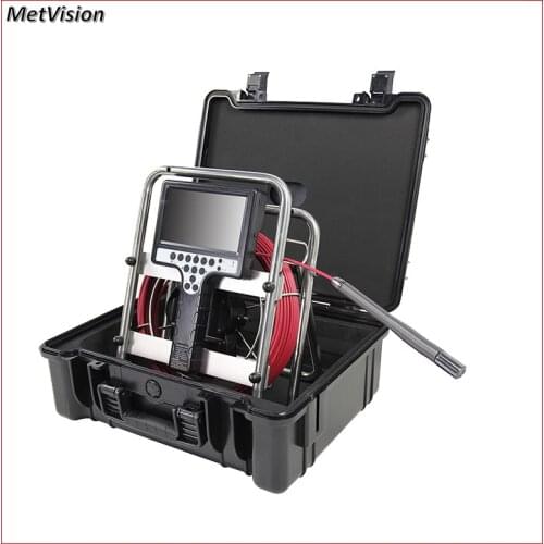 512Hz Transmitter Portable Handheld Industrial Video Endoscope Borescope Videoscope with 7inch Monitor Long Spring 23mm DVR