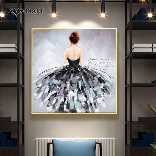 Abstract Art Poster Princess Dress Fashion Women Canvas Painting HD Figure picture Room Decoration wall Modern art Oil painting