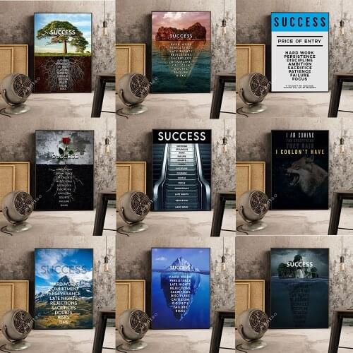 Office Decor Hustle Poster Work Hard Inspirational Quotes Wall Art Motivational Print Entrepreneur Gift Canvas Painting Picture