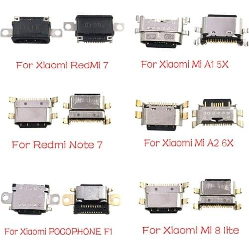 Type-C USB jack socket connector charger Charging Port For Xiaomi Mi A1 A2 8 9 CC9E Max3 Mix 3 Redmi Note 7 Pro
