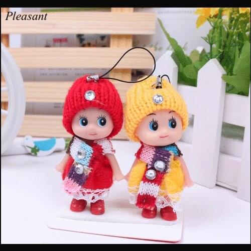 50PCS/set of 8cm Hat Scarf Doll Keychain Backpack Car Cute Little Boy Little Girl Pendant Gift Wholesale Free Delivery