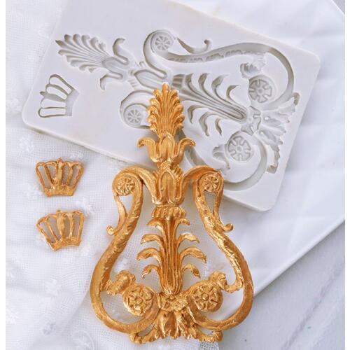 Crown Emboss Silicone Mold Fondant Mould Cake Decorating Tools Chocolate Gumpaste Mold, Sugarcraft, Kitchen Accessories