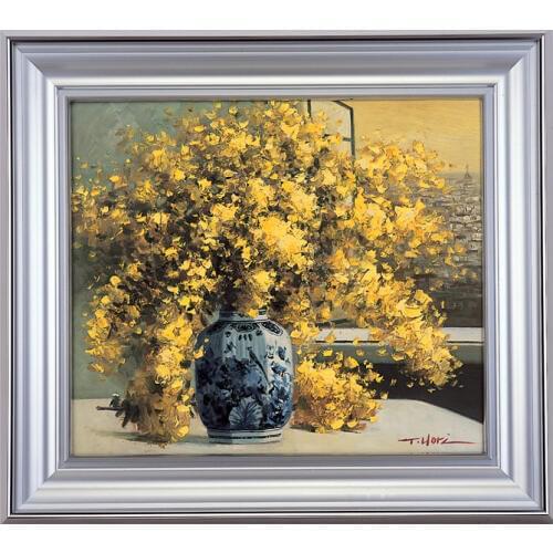 Yellow flowe, painting vase flowe Arts Needlework 14CT Canvas Unprinted Handmade Embroidery Cross Stitch Kits DIY Home Decor