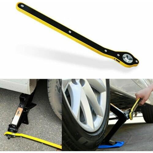 1pc Car Scissor Jack Ratchet Wrench Garage Tire Wheel Lug Wrench Handle Labor-saving Repair Tool High Carbon Steel