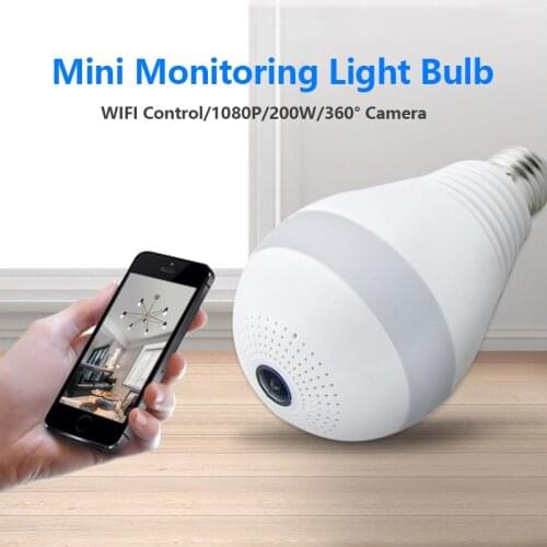 360°HD Jigh Definition Wifi Bulb IP Camera Panoramic Home Security Cam Light LED Bulb Night Inspecting Smart Moyion Alarm