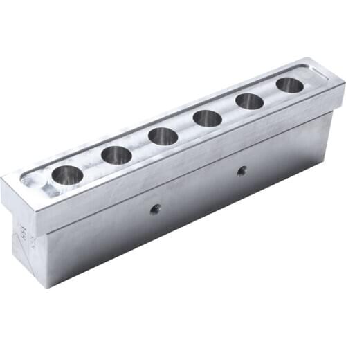 6 Cavities Holes Lipstick Mould 12.1Mm Waterdrop Beak Shape Aluminium Lipstick Fill Mold Makeup Tool for Diy Lip Rouge Balm