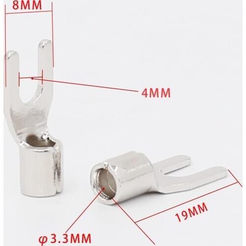 6pcs/set SY1533 Pure Copper Rhodium plated High-end Power Connector for Y Lug terminal