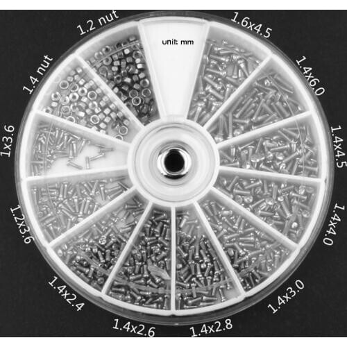 600PCS, 1000PCS/ Set Sunglasses Eyeglasses Repair Kit, with Storage Box, Mini Screws for Glasses,Watch, Small Electronics Repair