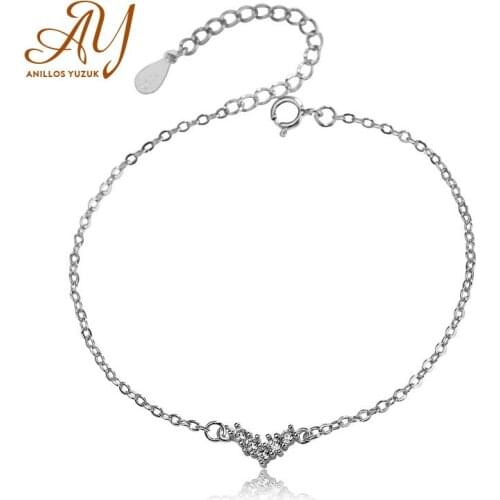 Anillos Yuzuk Charms 925 Sterling Silver Bracelets Bangles For Women Valentines Days Gift Cubic Zircon Heart Bracelet Jewelry