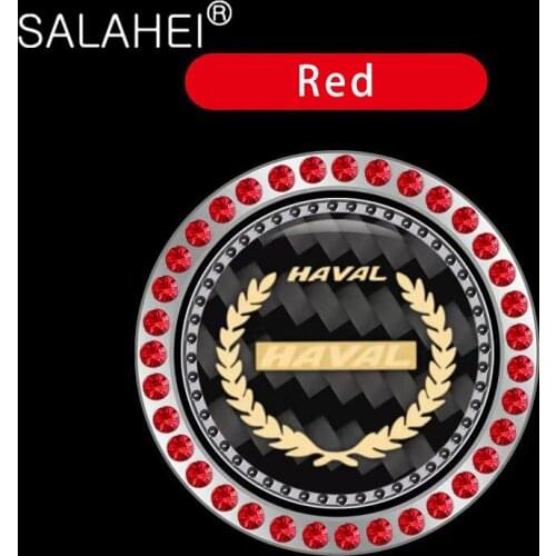 Car One-Key Engine Start Stop Ignition Button Cover Carbon Fiber Texture Rhinestone Crystal Ring For Haval H5 H6 H7 H9 F7 F7X