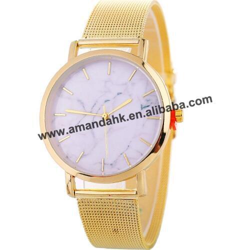 High Hot Fashion Casual Men Mesh Watch Ladies Fashion Dress Bangle Watch Wrap Girl Summer Marbling Watches 919088