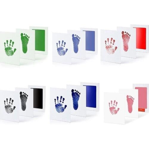 Baby Hand Footprint Makers Photo Frame Ink Print Pads Storage Memento Baby Souvenirs Drawer Inkless Handprint Casting