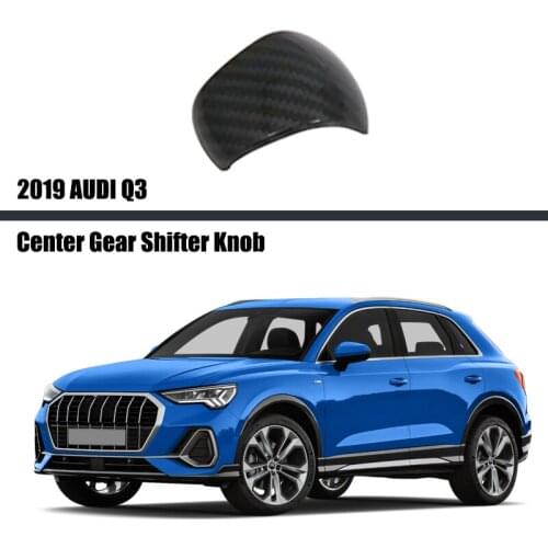 For AUDI Q3 2019 2020 2021 Car Accessories Gear Shift Knob Head Top Cap Cover Trim Sticker Frame ABS Carbon Interior Decoration