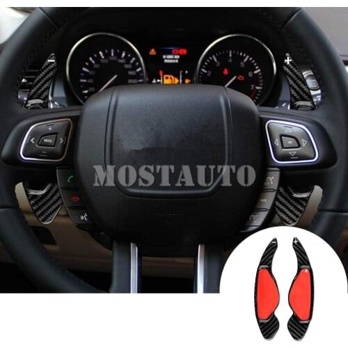 For Land Rover Discovery Sport LR4 462 Range Rover Evoque Sport L405 Velar Carbon Fiber Steering Wheel Paddle Shifter Black/Red