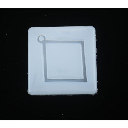 Doreen Box Silicone Resin Mold For Pendants Earrings Jewelry Making Square White Rhombus 57mm(2 2/8") x 57mm(2 2/8"), 1 Piece
